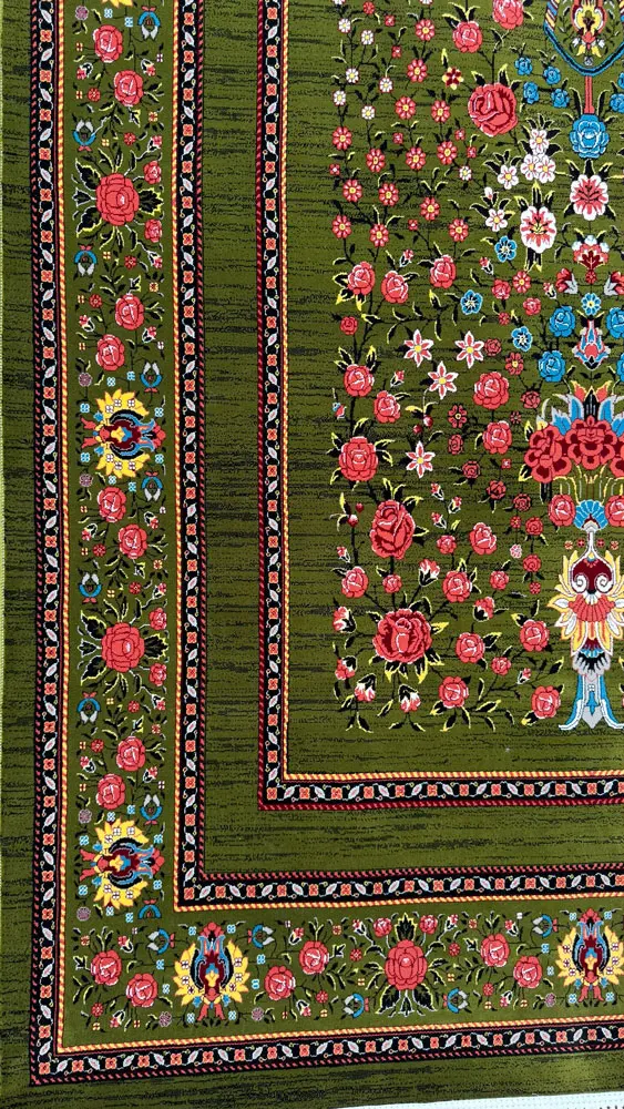 فرش 700 شانه اکرلیک طرح سامیا زمینه سبز