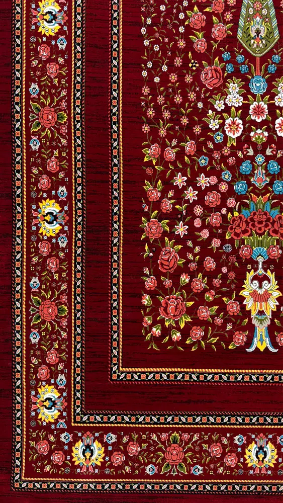 فرش 700 شانه اکرلیک طرح سامیا زمینه لاکی