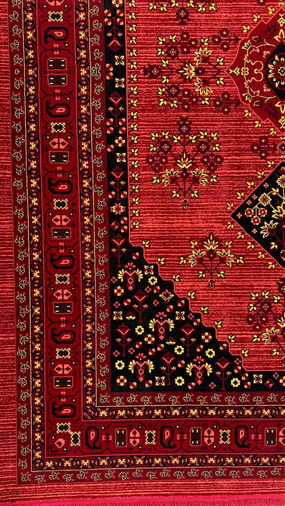 فرش 700 شانه اکرلیک طرح شمس زمینه لاکی