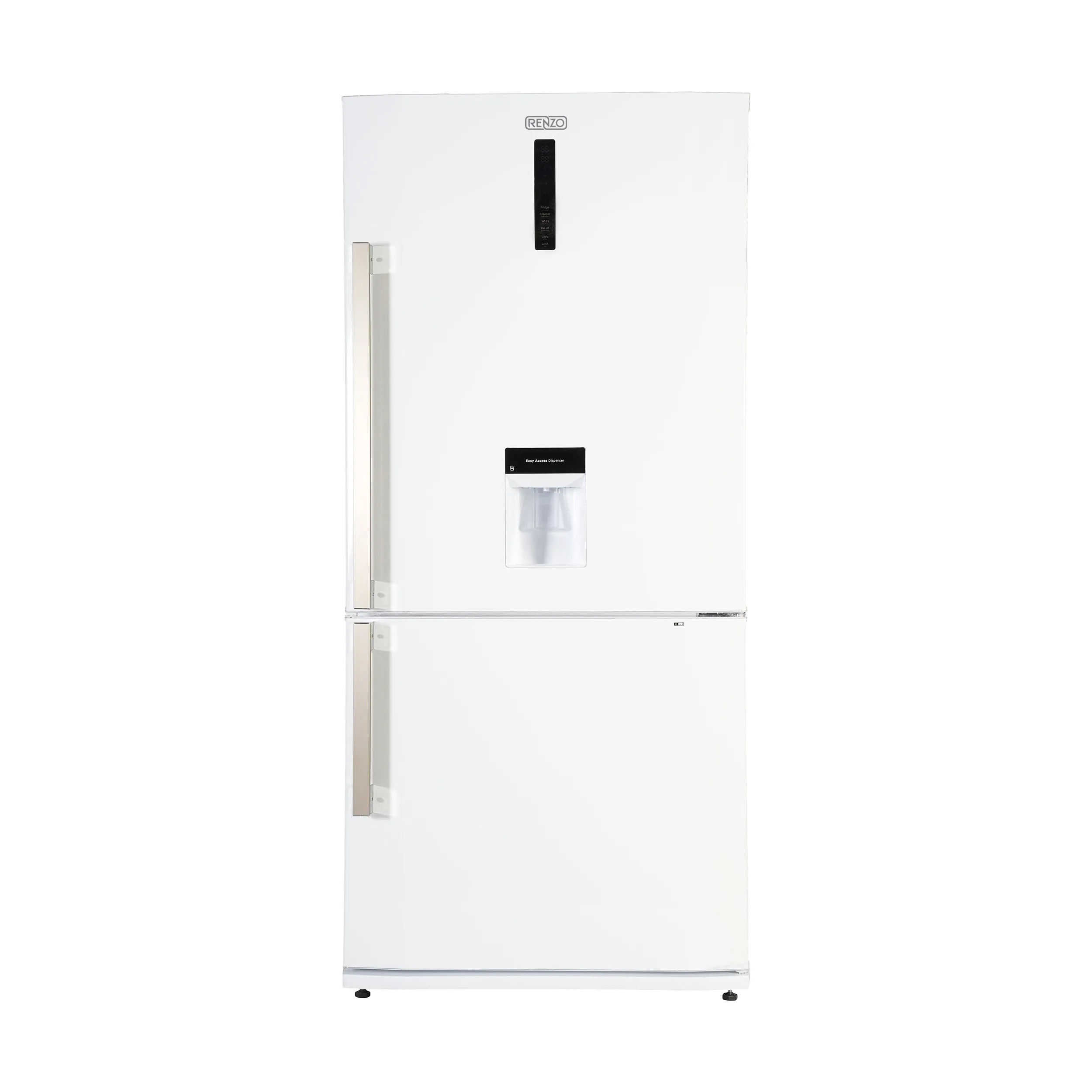 یخچال فریزر کمبی فریزر پایین رنزو EN-84RF یخساز دستی آبریزدار سفید