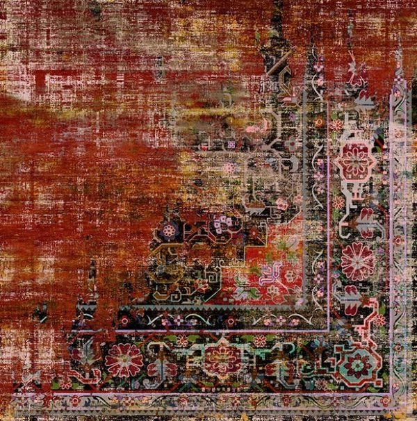 فرش ماشینی مربع هانوکس طرح گرال کد HAN.103.1