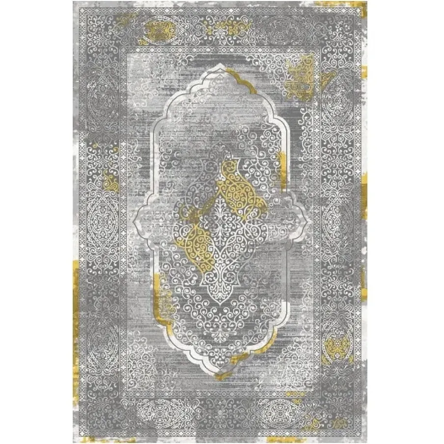 فرش مدرن هانوکس طرح گردآفرید کد HAM.406.1 طلایی