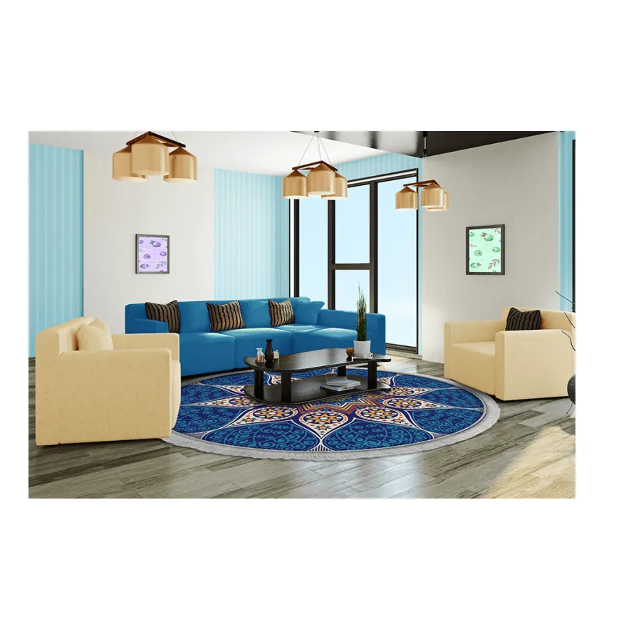 Hanox Round Machine-Made Carpet, “Water and Desert” Design, Model IFC.2830.04 (2)