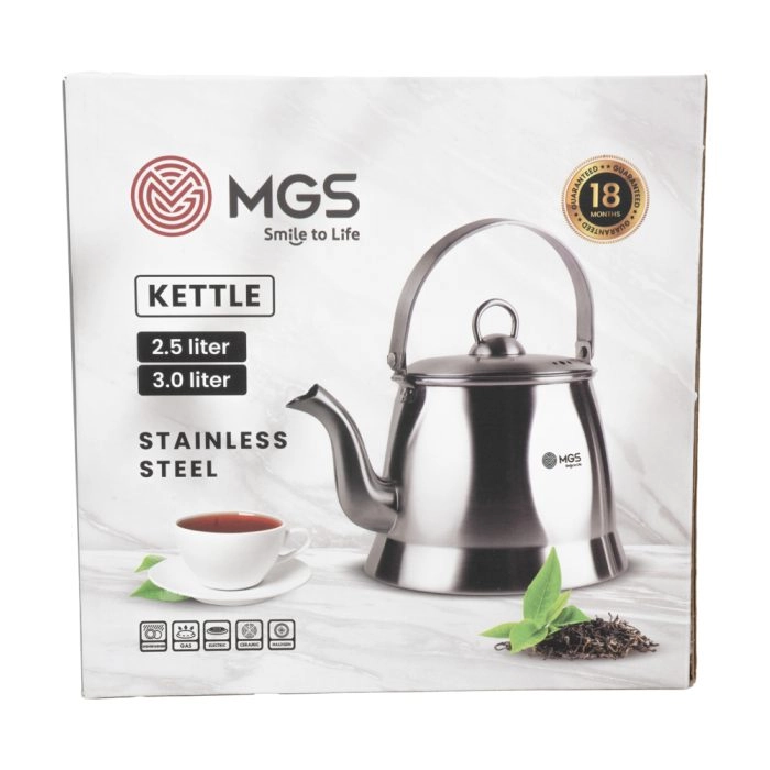 کتری استیل 2.5 لیتری MGS کد 81018