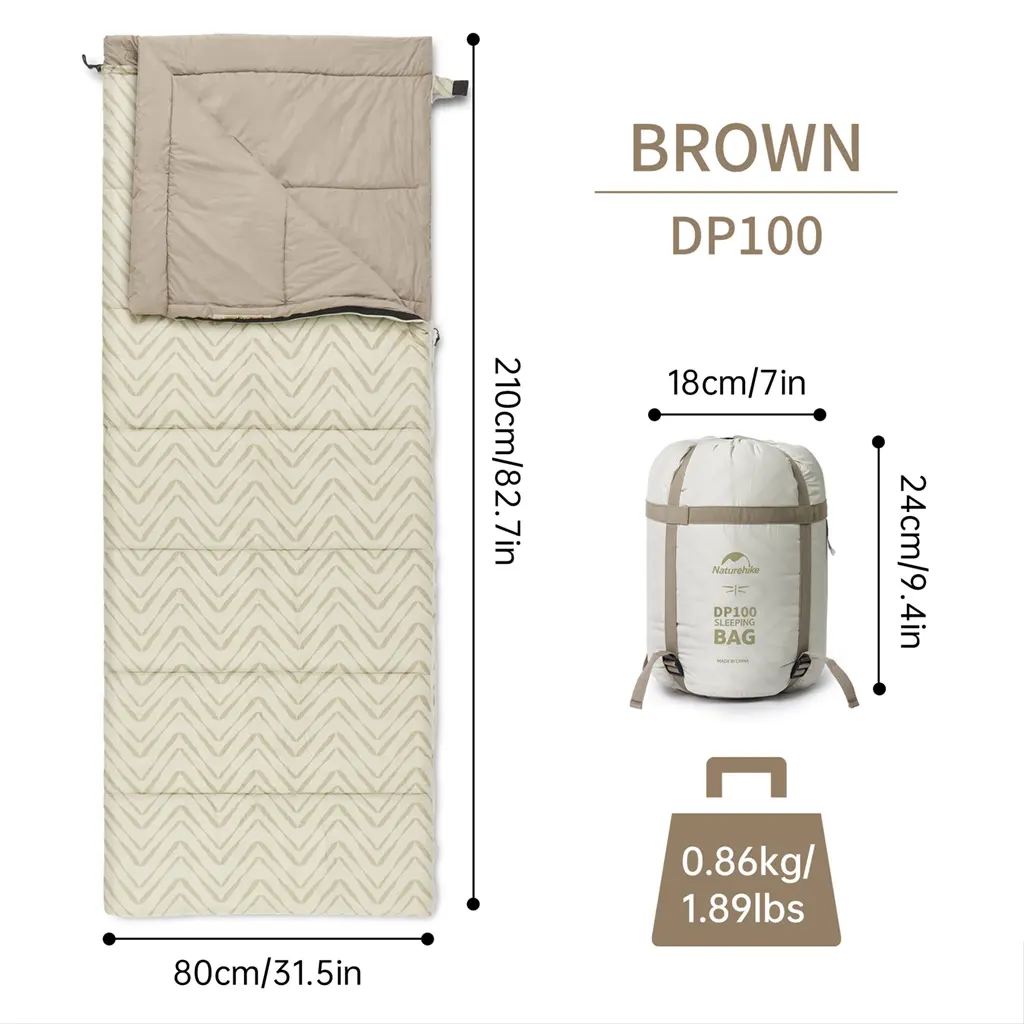 کیسه خواب کمپینگ و سفر نیچرهایک مدل Naturehike Sleeping bag DP100