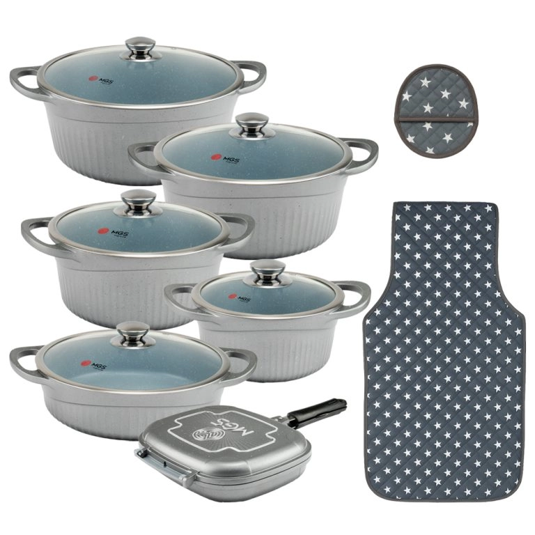 سرویس قابلمه ام جی اس 15 پارچه گرانیتی طرح D جرمنی