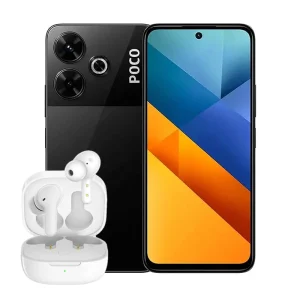 گوشی موبایل پوکو M6 4G ظرفیت 256 گیگابایت رم 8 گیگابایت - به همراه هندزفری QCY T13