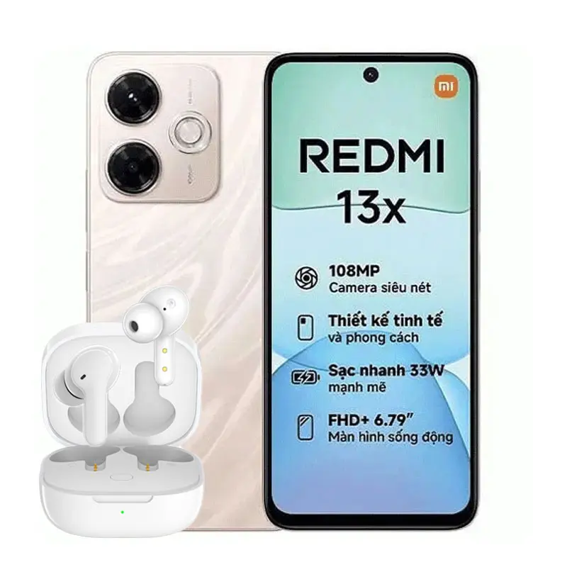گوشی موبایل شیائومی Redmi 13x - به همراه هندزفری QCY T13