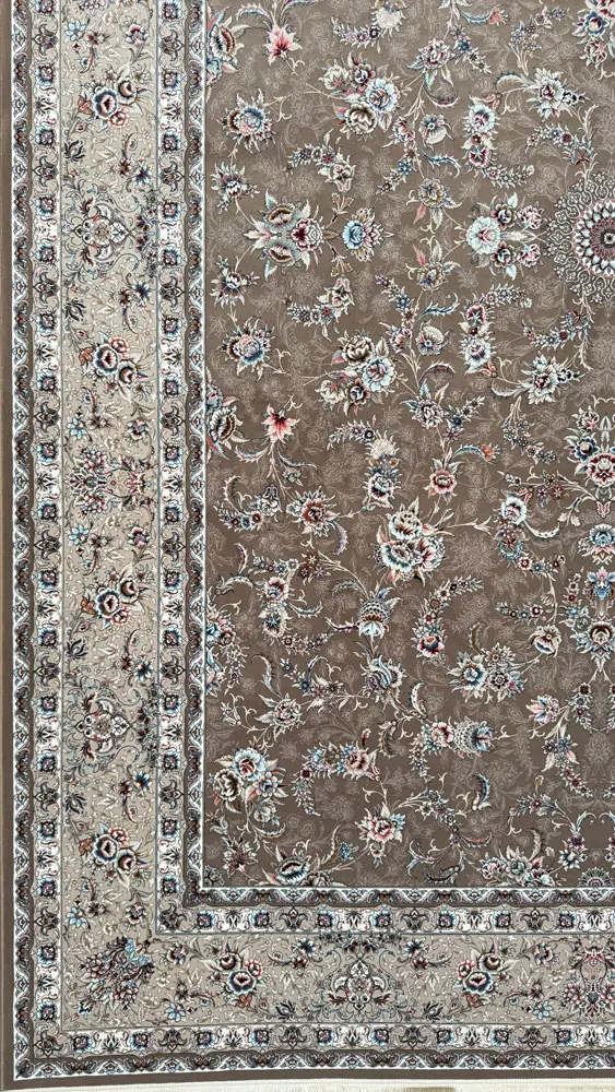 فرش 1200 شانه اکرلیک طرح آوا زمینه کاراملی