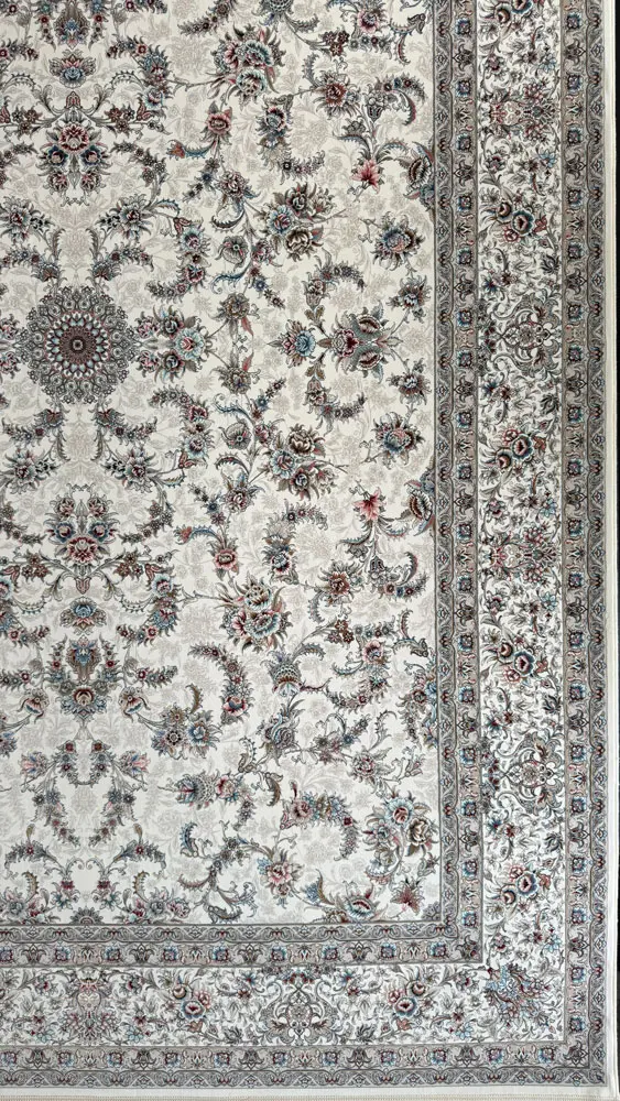 فرش 1200 شانه اکرلیک طرح آوا زمینه کرم