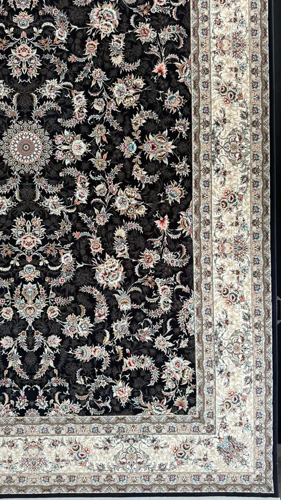 فرش 1200 شانه اکرلیک طرح آوا زمینه سرمه ای