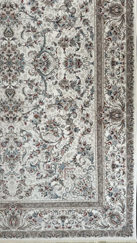 فرش 1200 شانه اکرلیک طرح محتشم زمینه صدفی