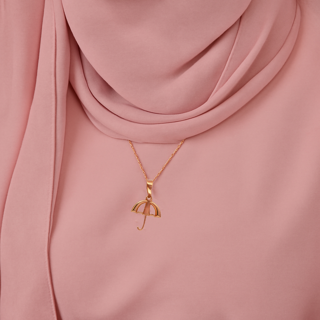 پلاک گردنی طلا مینیمالیست طرح چتر