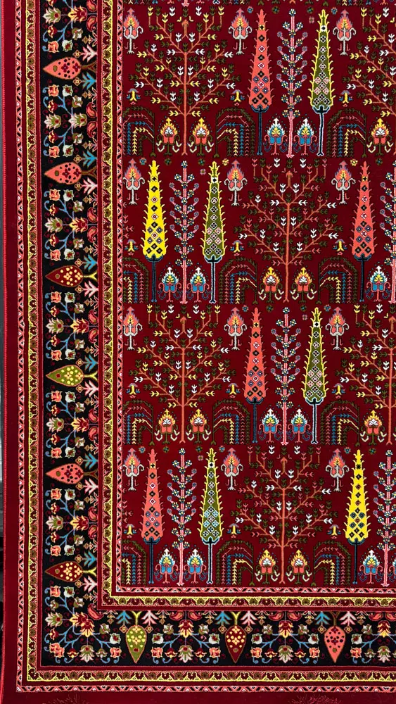 فرش 700 شانه آکرلیک طرح اپال زمینه لاکی