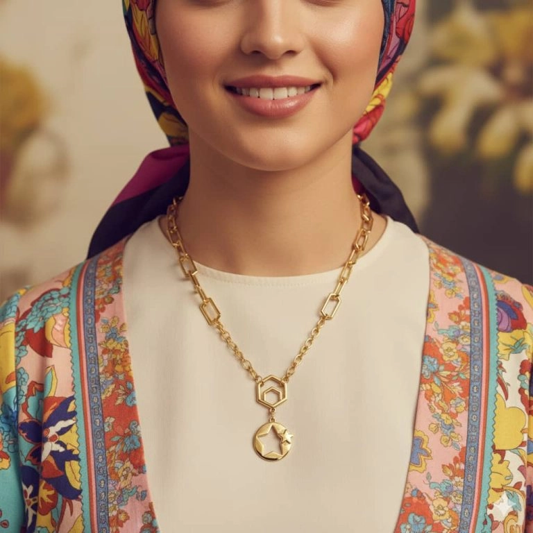 گردنبند طلای مینیمال، سری مد، طرح هستی