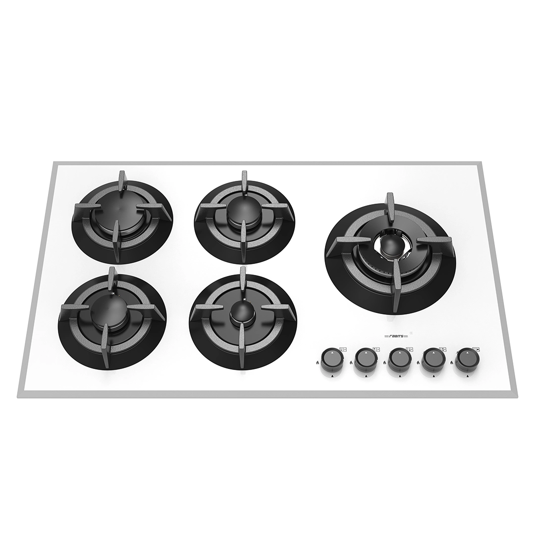 اجاق گاز شیشه ای توکار پلوپز کنار RG-550W سفید رابیتس