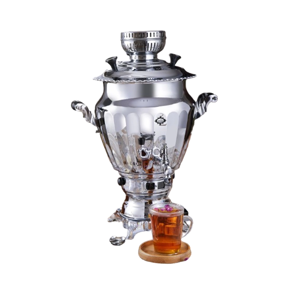 سماور گاز سوز نگین سیمین - 6 لیتری