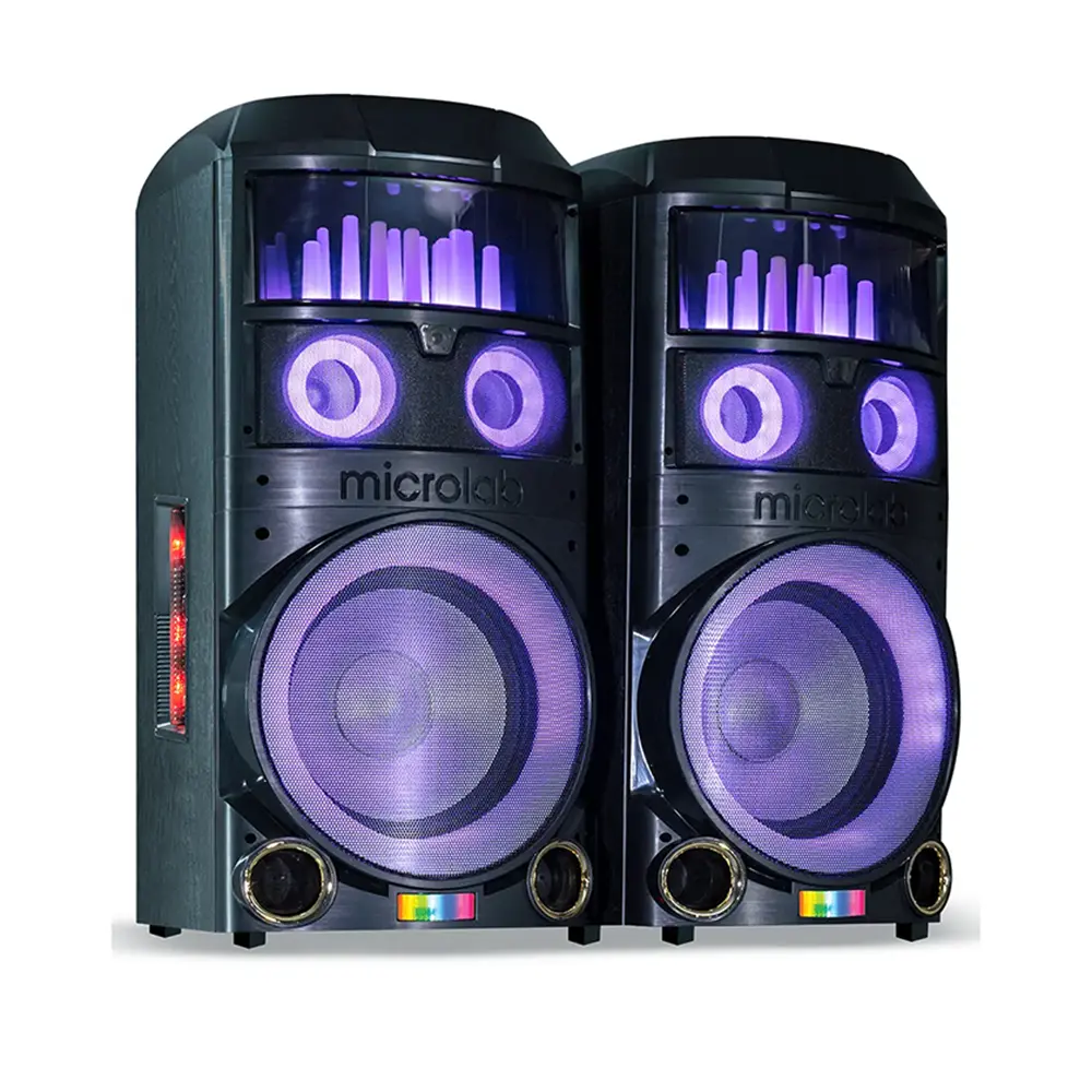 اسپیکر میکرولب KM‑S200 CHOROME 3D UFO LIGHT با آمپلی‌فایر-1