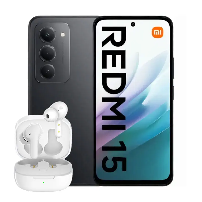 گوشی موبایل شیائومی Redmi 15 4G مشکی - به همراه هندزفری QCY T13