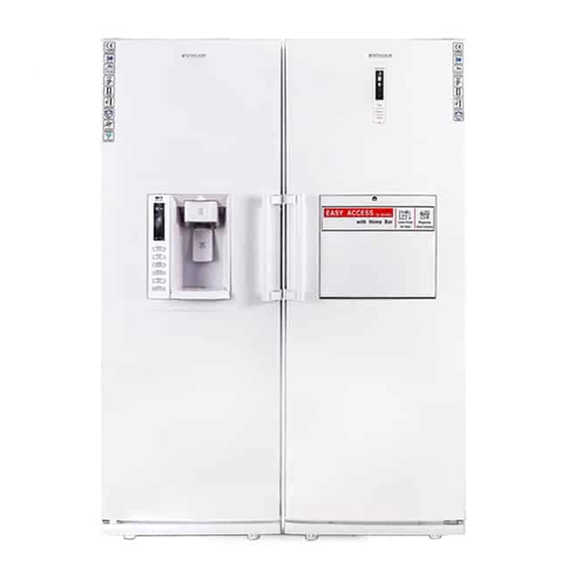 یخچال فریزر دوقلو دونار مدل D21-k01 پاکتی یخساز اتوماتیک آبریز اتوماتیک هوم بار سفید