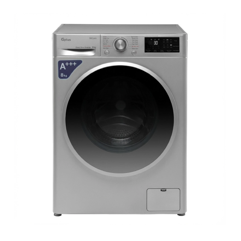 ماشین لباسشویی جی پلاس مدل GWM-L807S ظرفیت 8 کیلوگرم موتور اینورتر دایرکت درایور