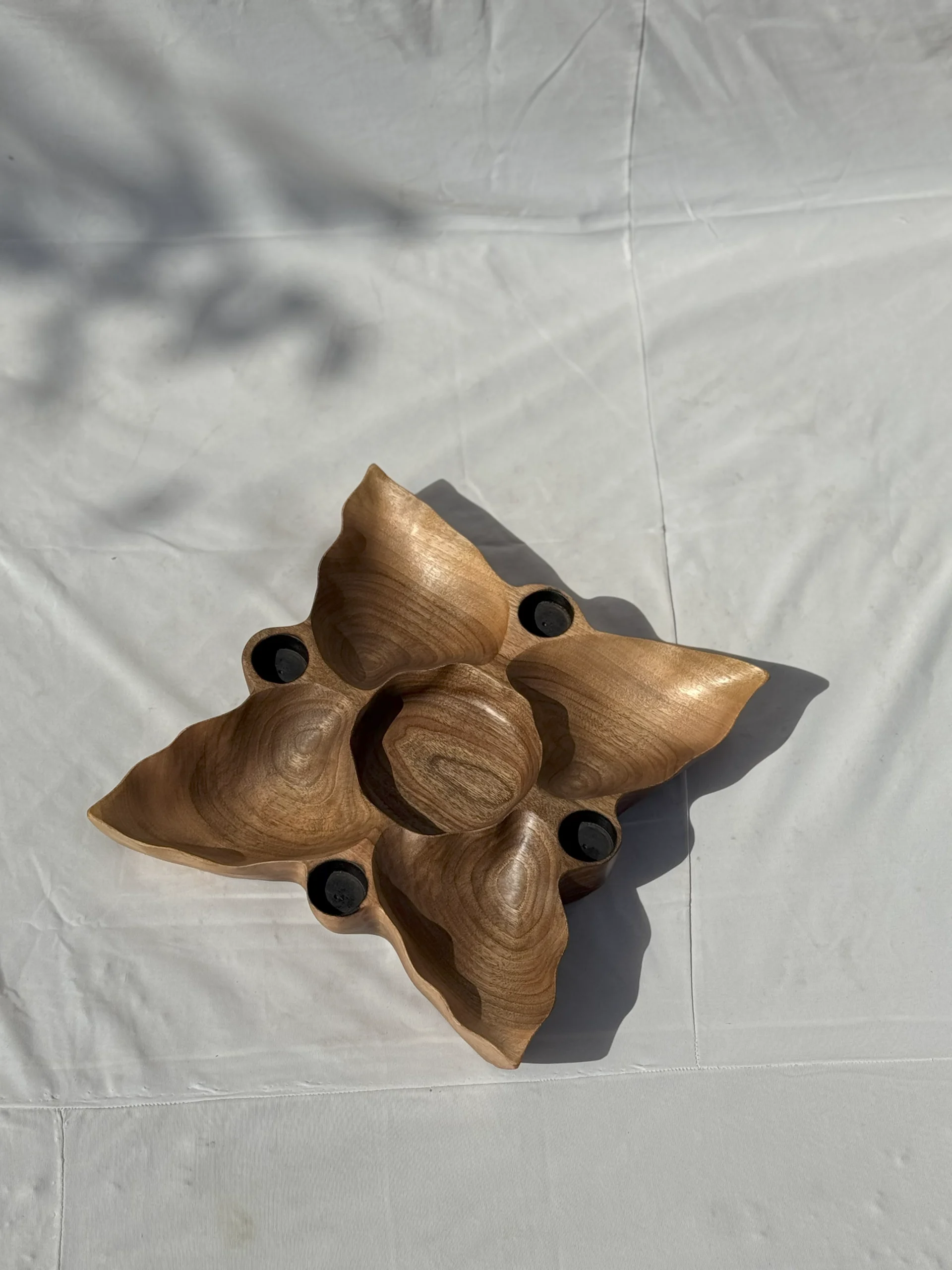 مزه خوری چهار خانه چوب گردو کیو وود کد 3008