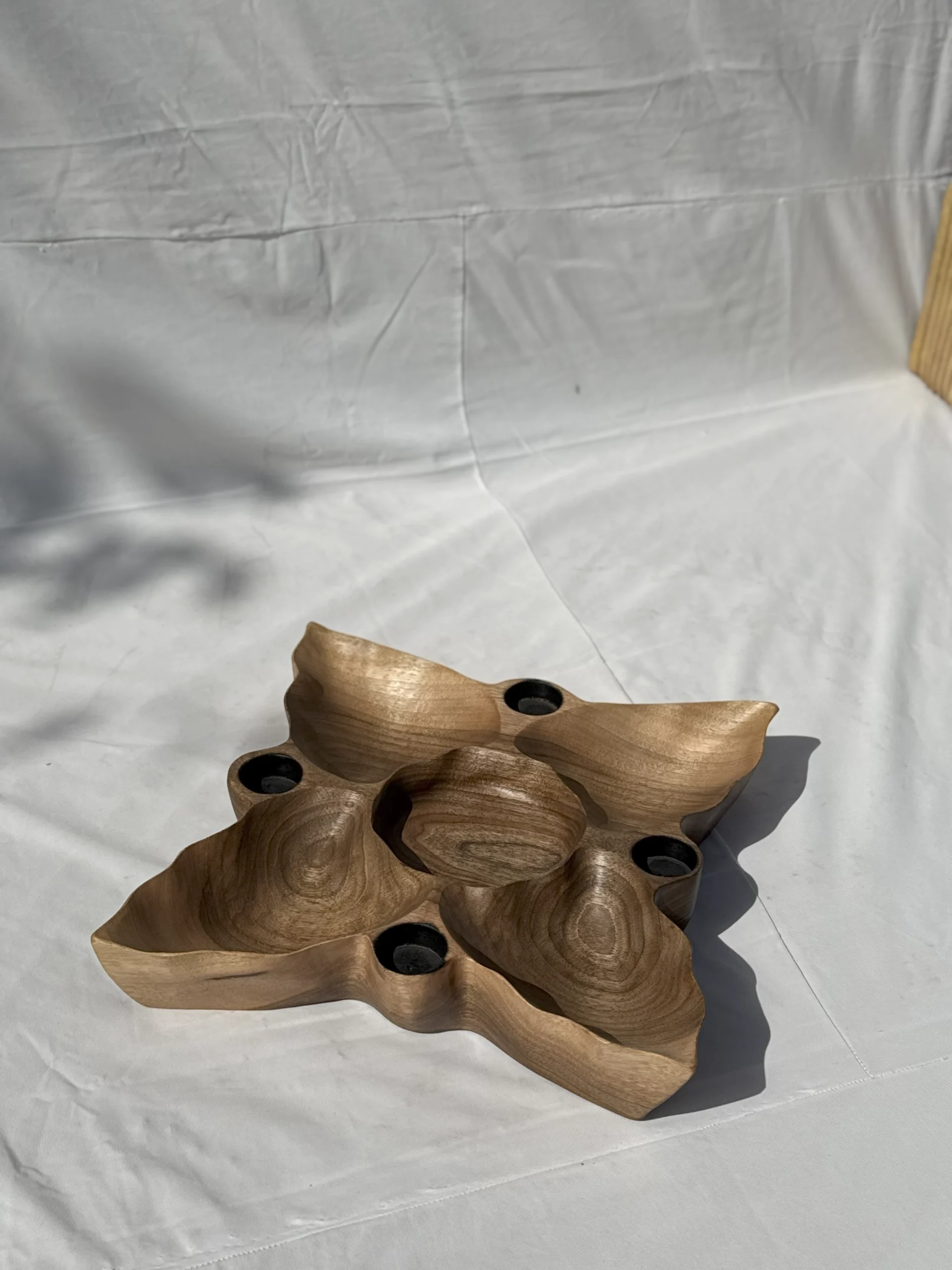 مزه خوری چهار خانه چوب گردو کیو وود کد 3008