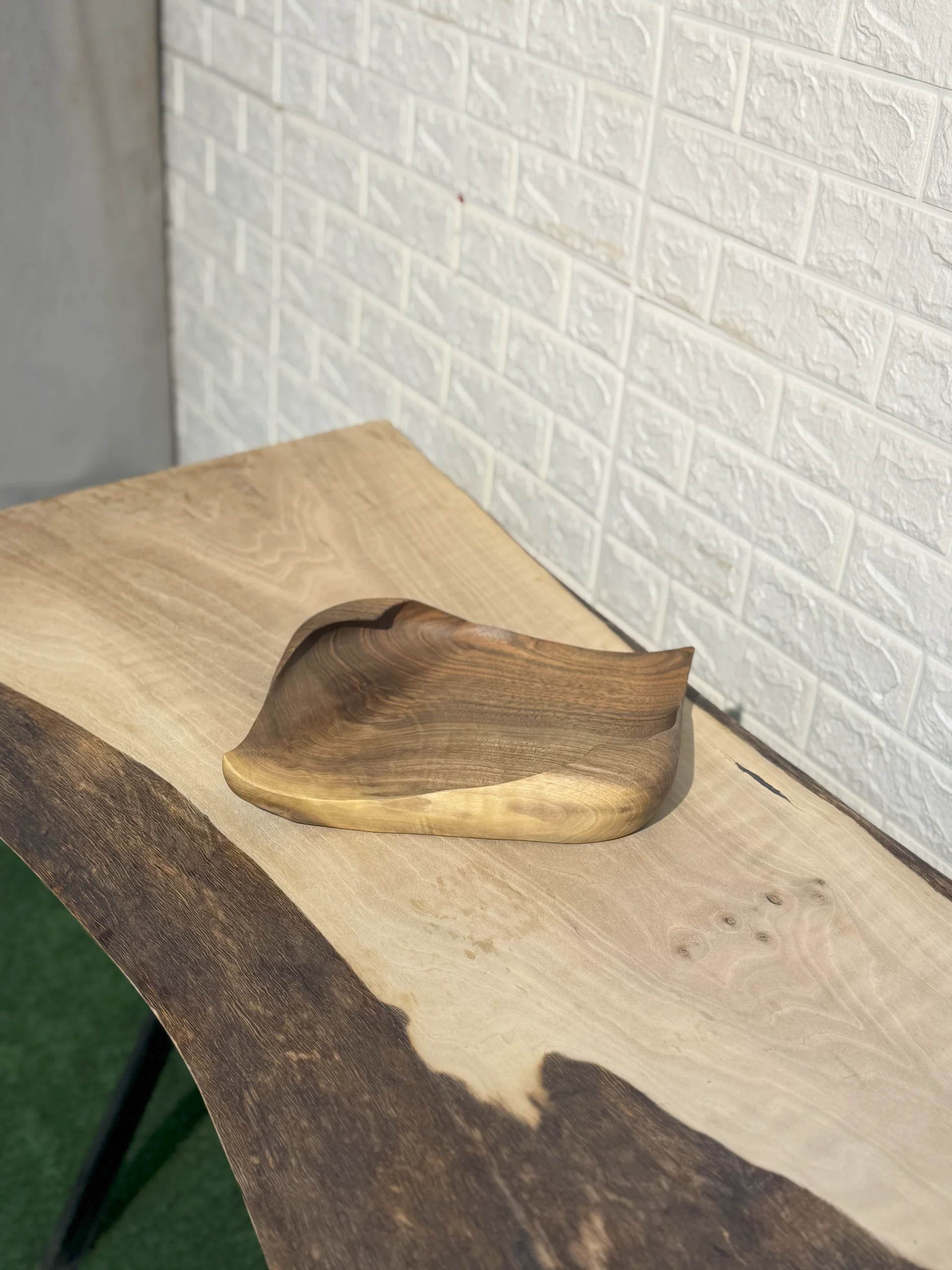 میوه خوری چوبی دست ساز کیو وود کد 3014 چوب گردو طبیعی