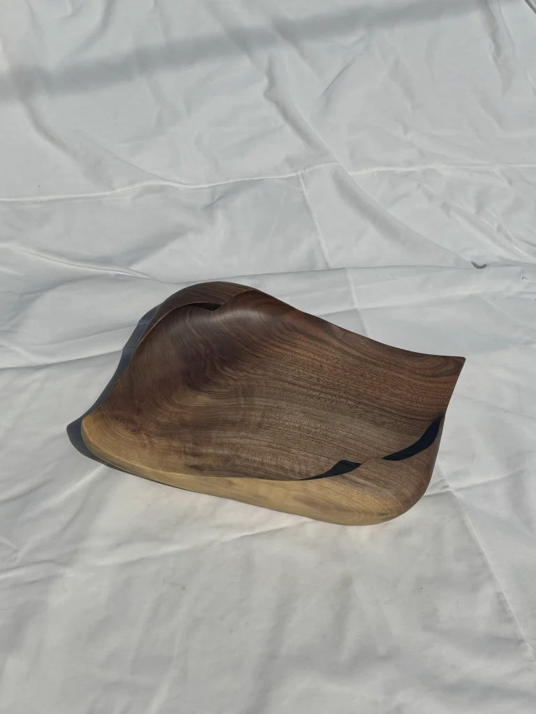 میوه خوری چوبی دست ساز کیو وود کد 3014 چوب گردو طبیعی