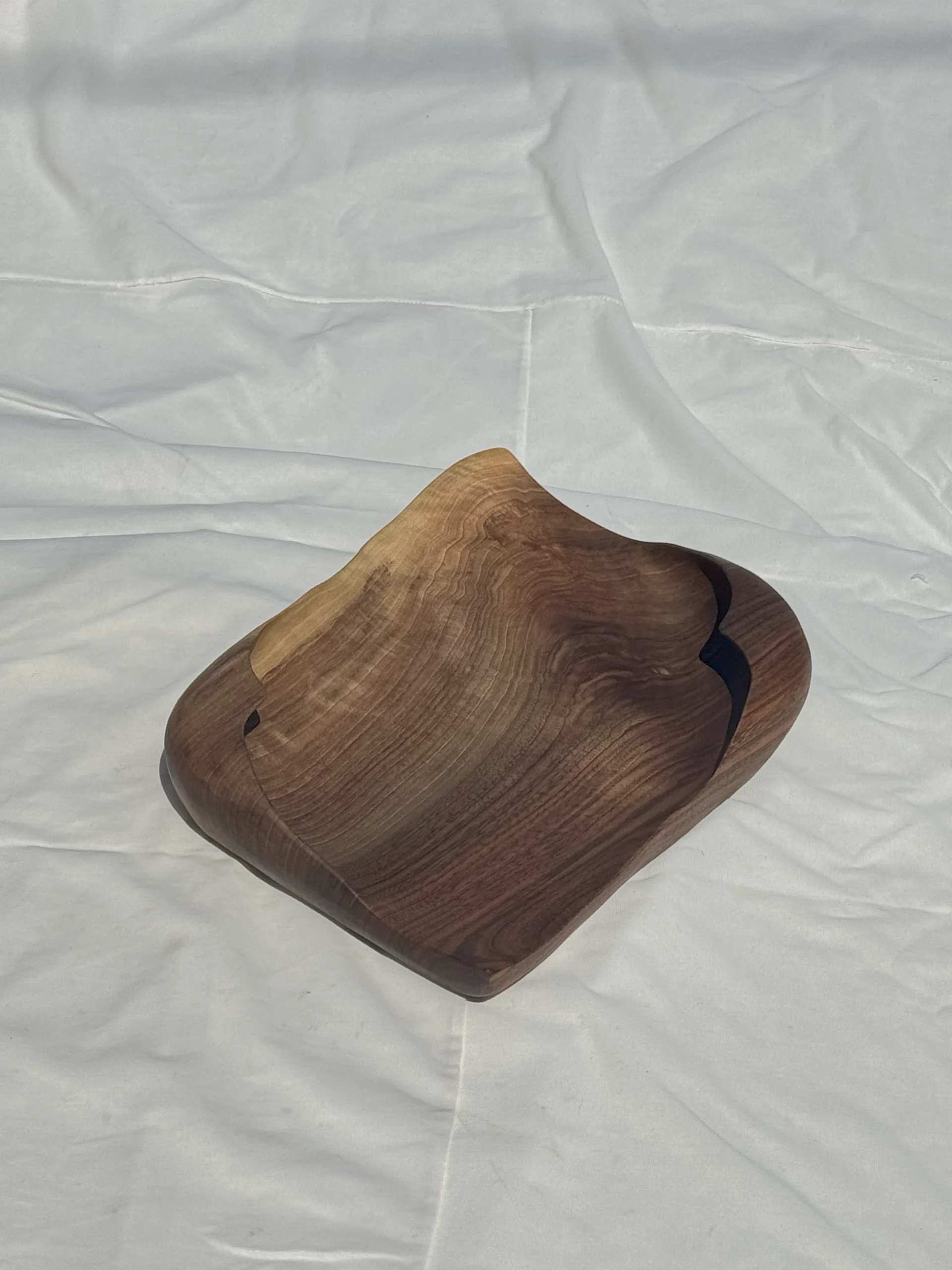 میوه خوری چوبی دست ساز کیو وود کد 3014 چوب گردو طبیعی