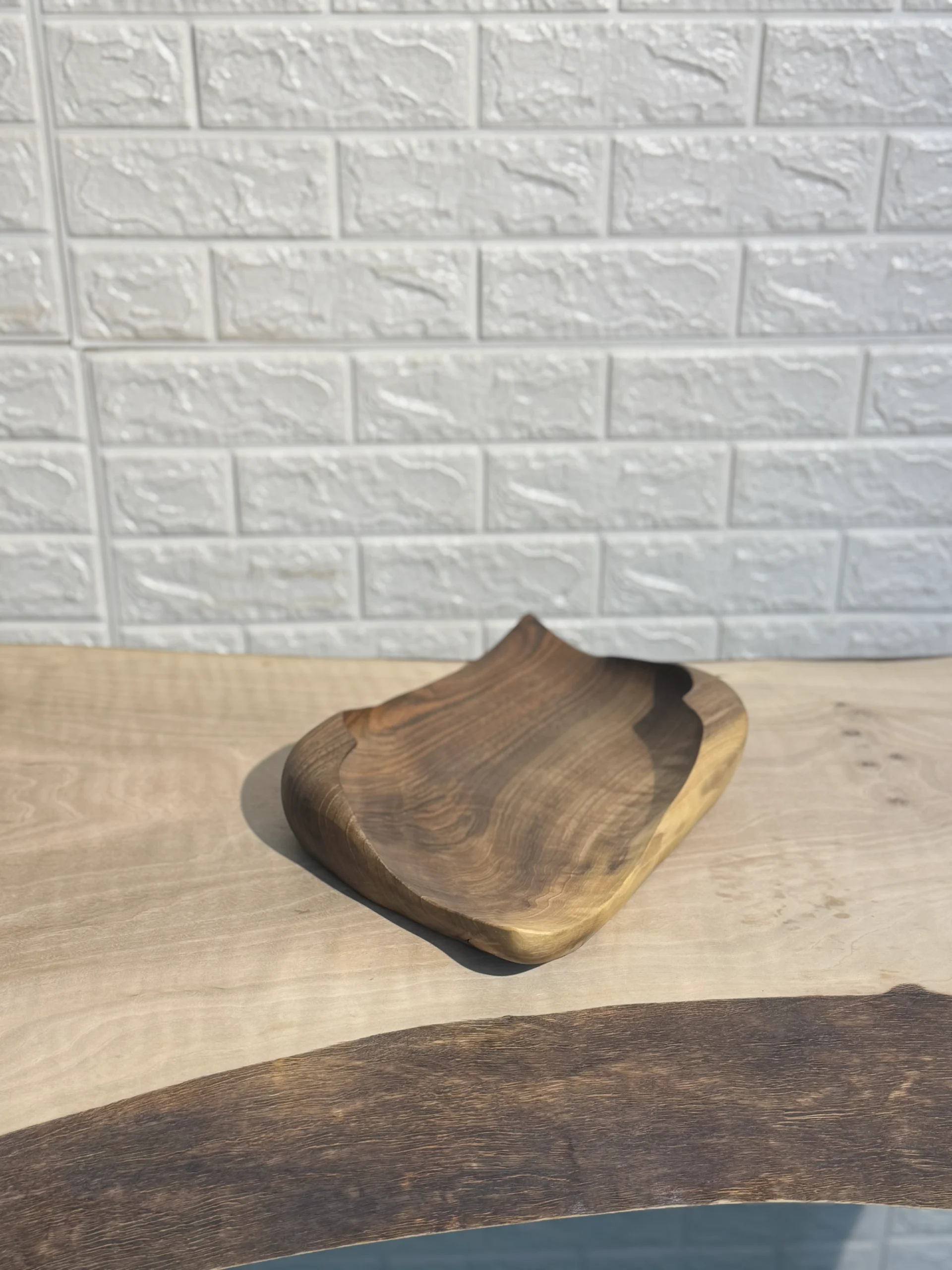 میوه خوری چوبی دست ساز کیو وود کد 3014 چوب گردو طبیعی