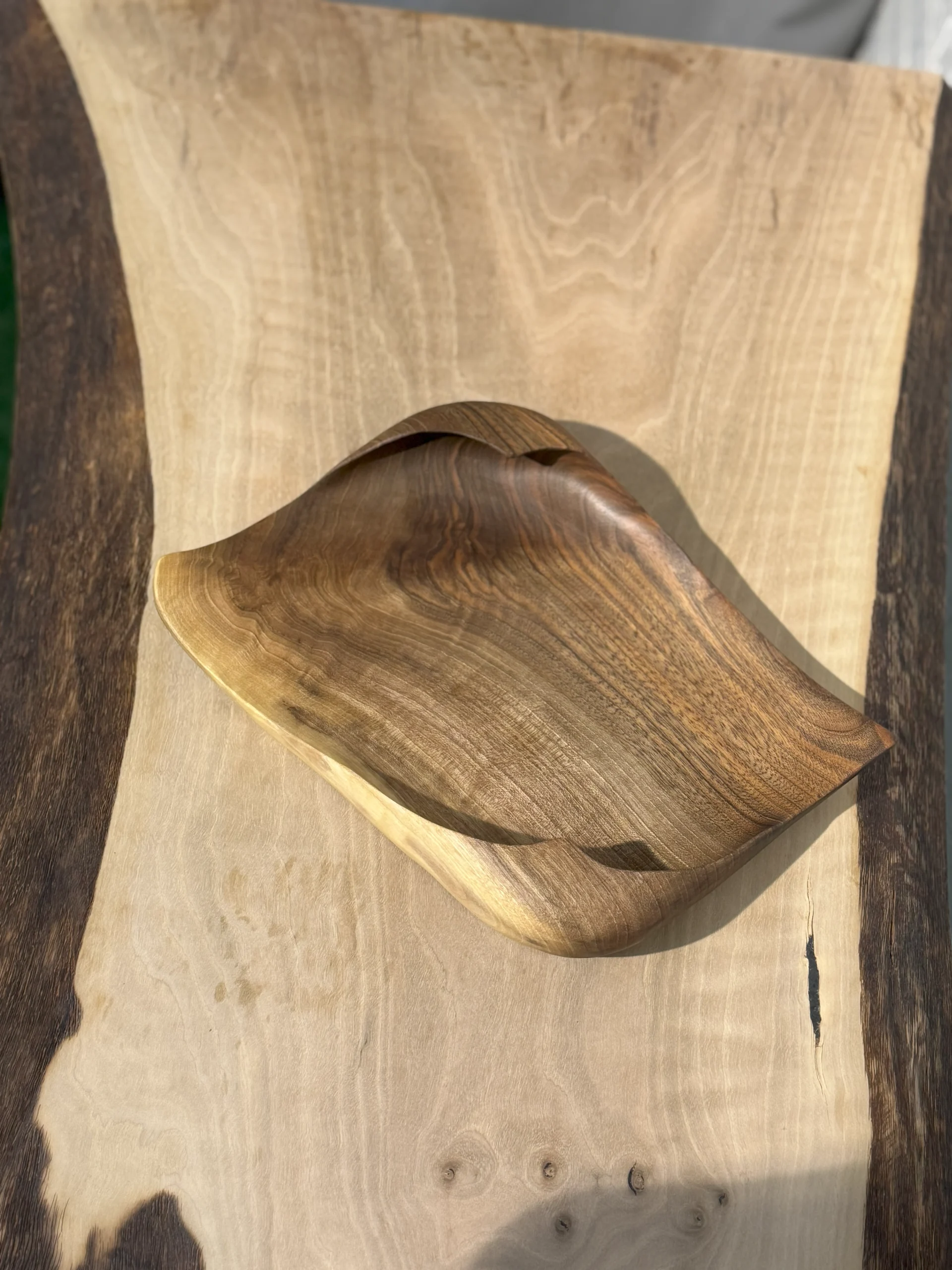 میوه خوری چوبی دست ساز کیو وود کد 3014 چوب گردو طبیعی