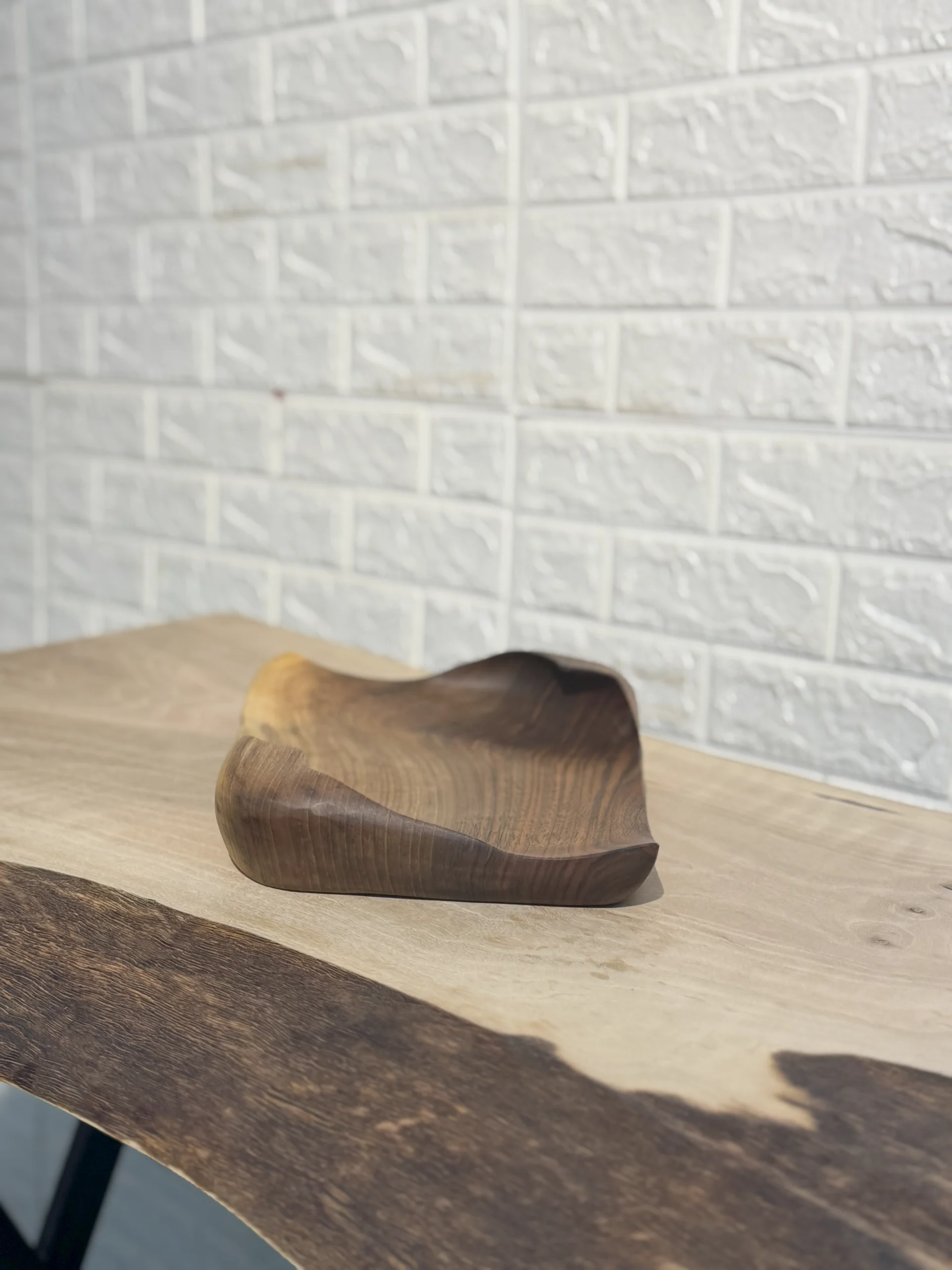 میوه خوری چوبی دست ساز کیو وود کد 3014 چوب گردو طبیعی