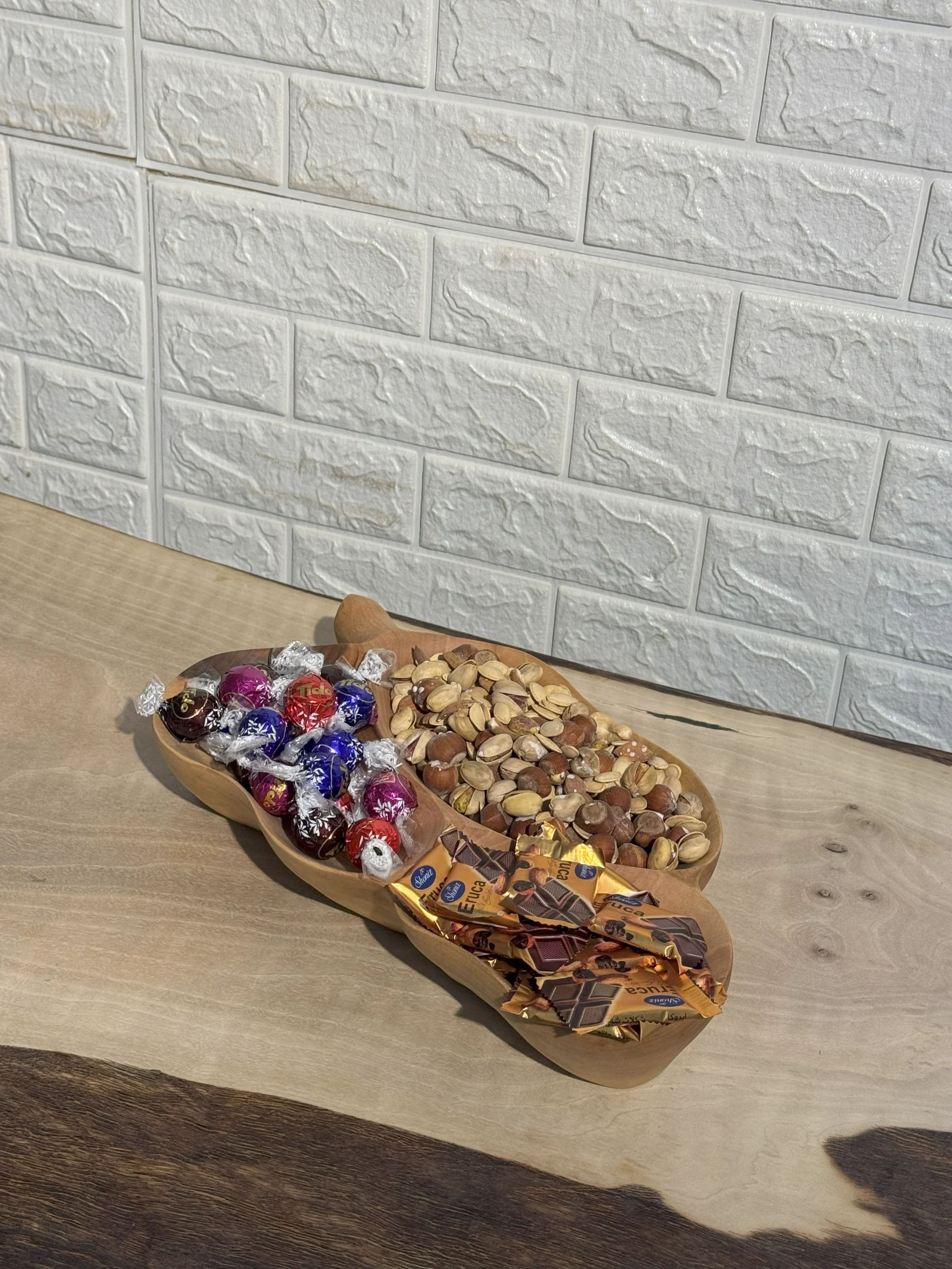 میوه خوری چوبی دست ساز کیو وود کد 3010 چوب گردو طبیعی