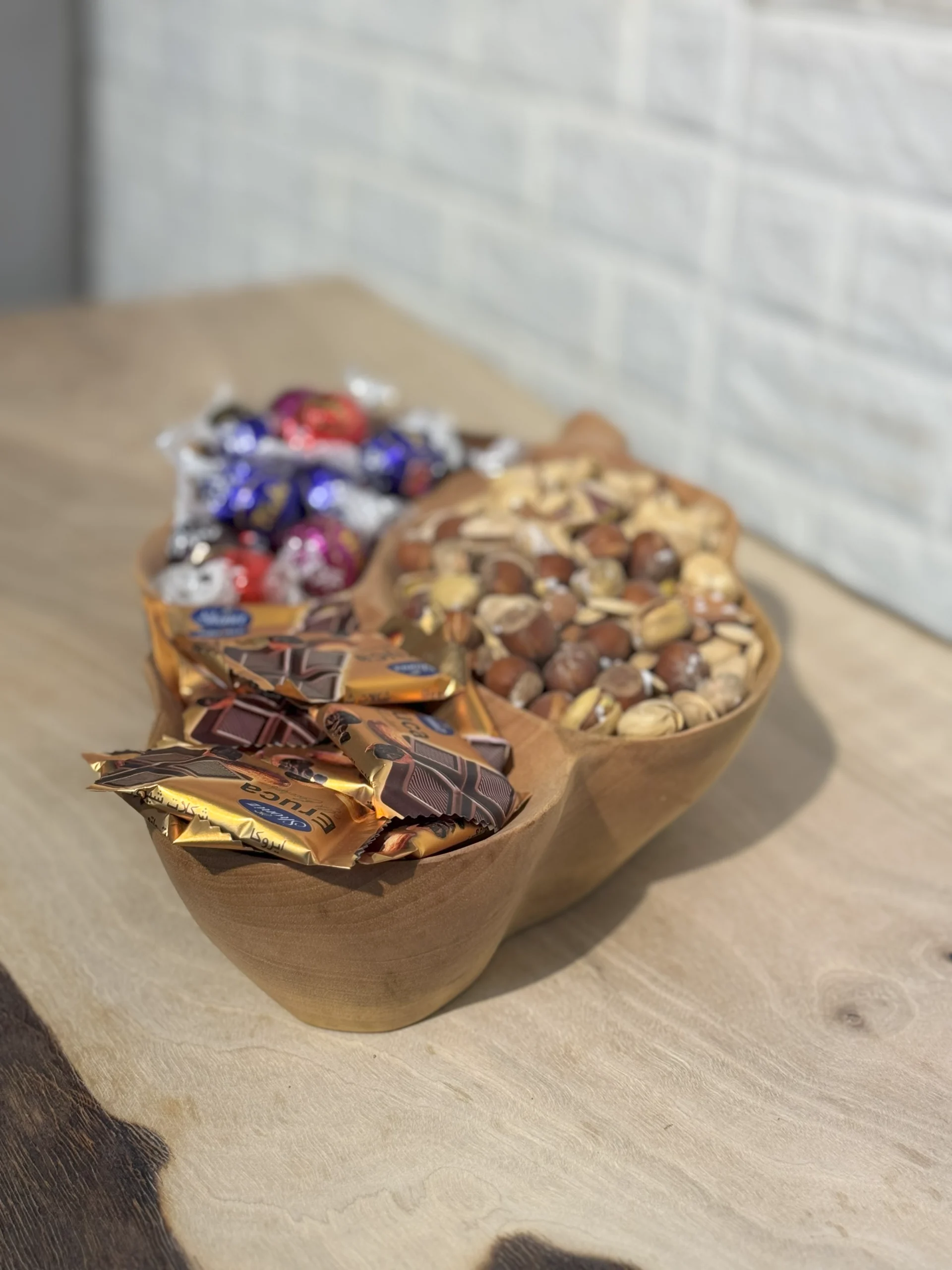 میوه خوری چوبی دست ساز کیو وود کد 3010 چوب گردو طبیعی