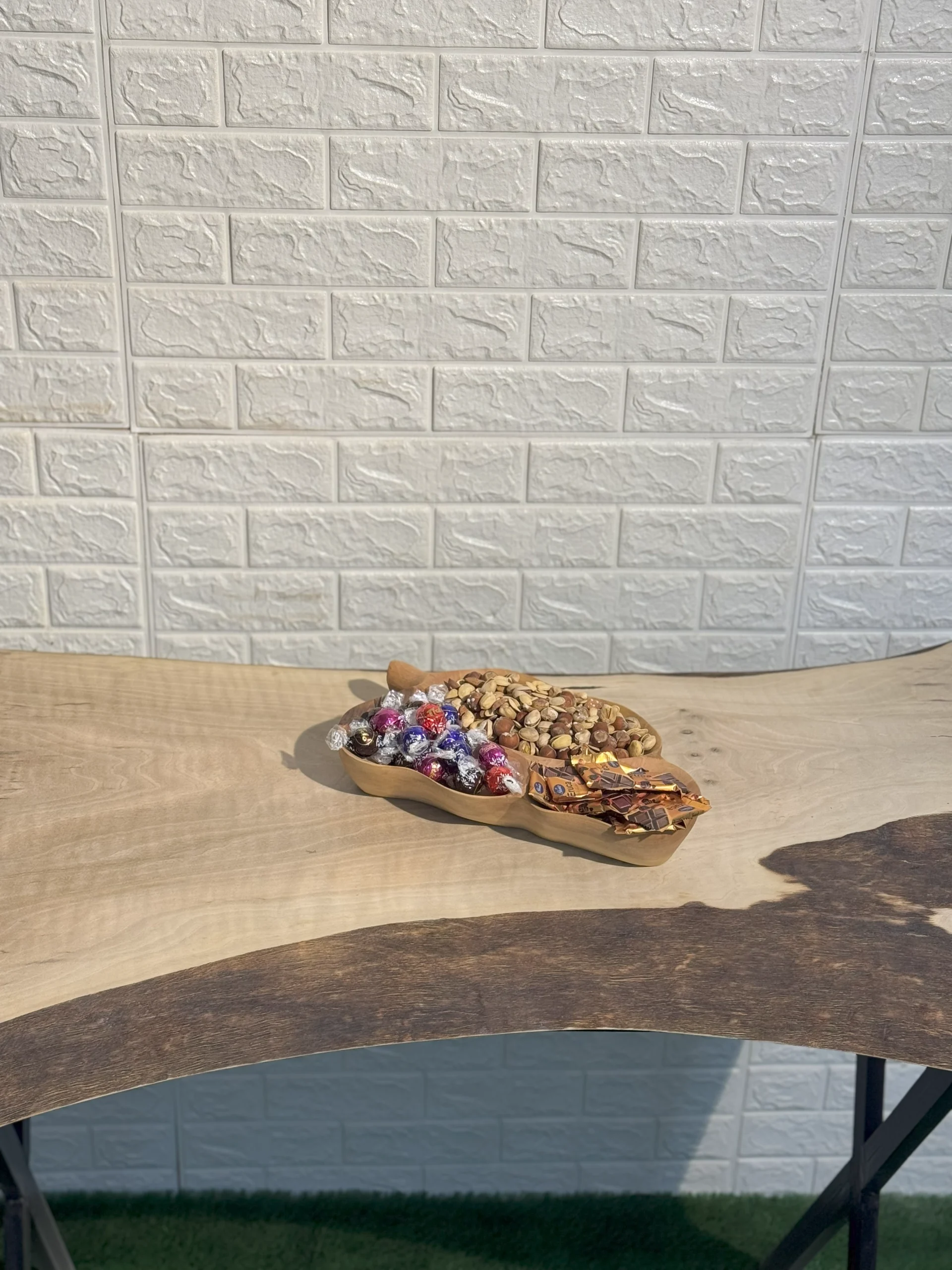 میوه خوری چوبی دست ساز کیو وود کد 3010 چوب گردو طبیعی