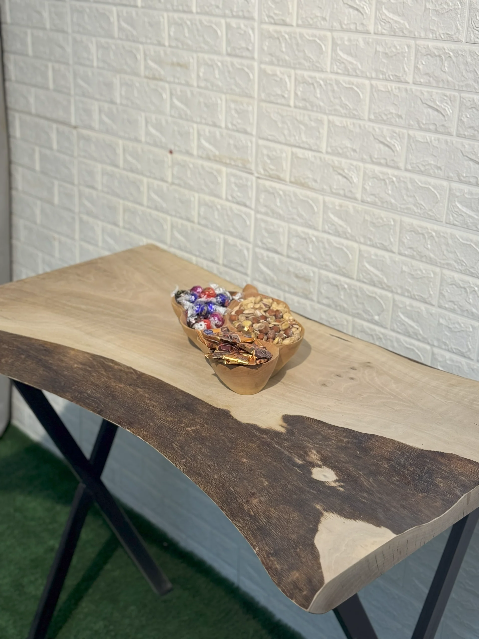 میوه خوری چوبی دست ساز کیو وود کد 3010 چوب گردو طبیعی