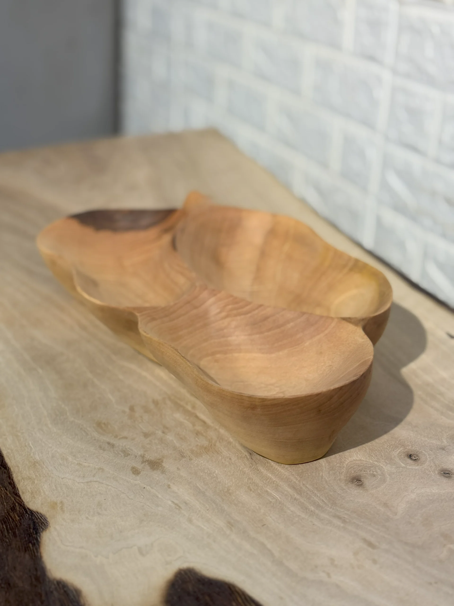 میوه خوری چوبی دست ساز کیو وود کد 3010 چوب گردو طبیعی