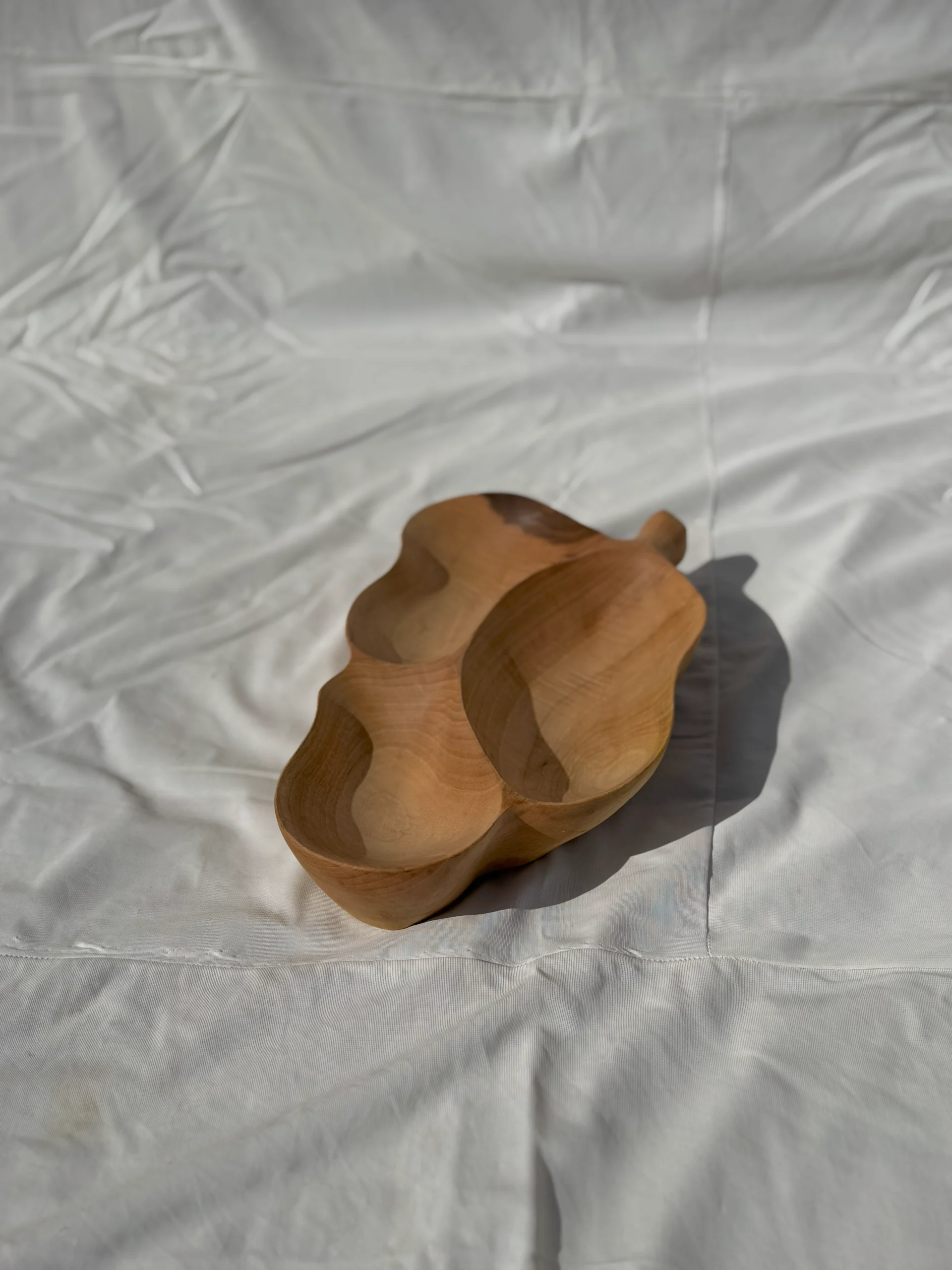 میوه خوری چوبی دست ساز کیو وود کد 3010 چوب گردو طبیعی