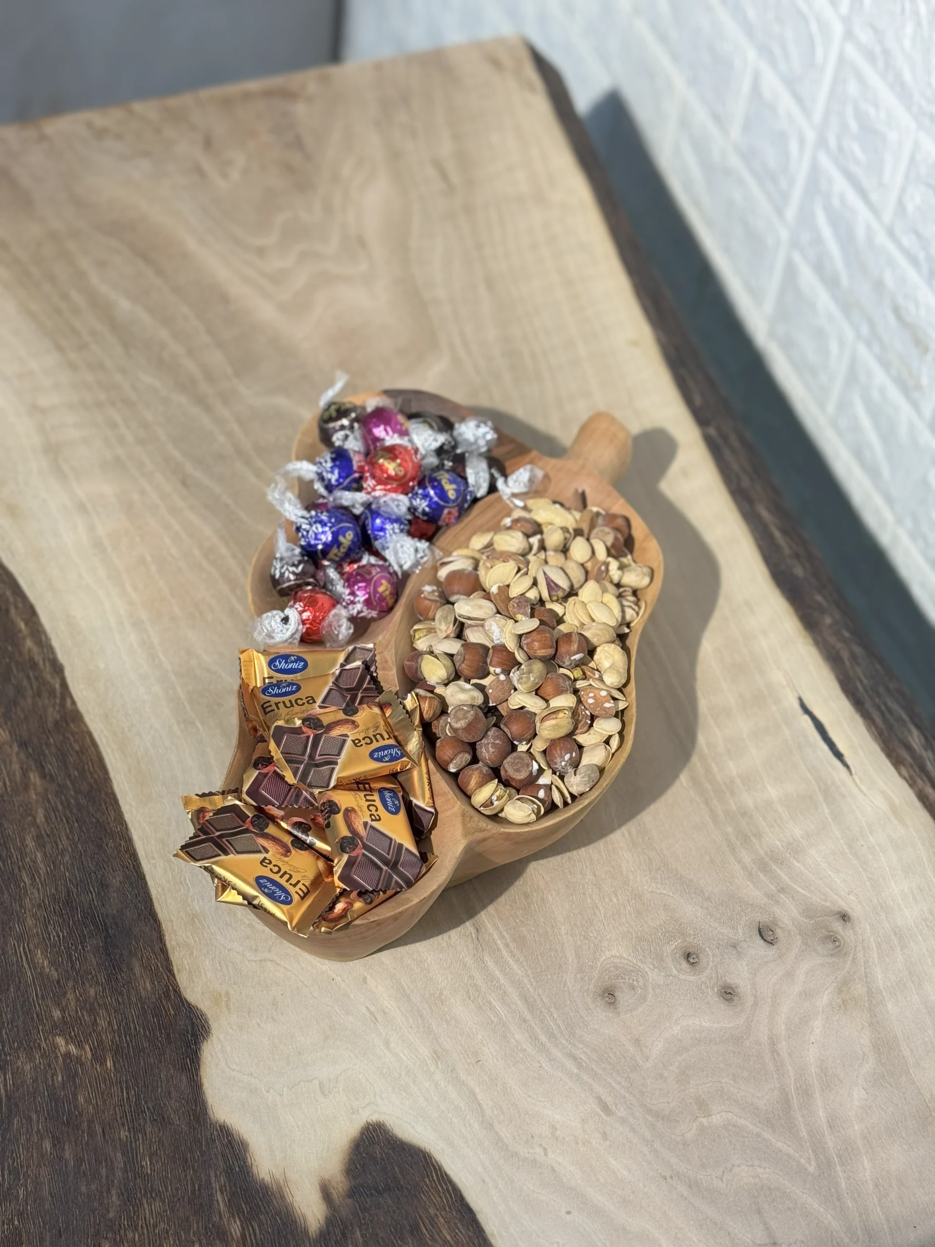 میوه خوری چوبی دست ساز کیو وود کد 3010 چوب گردو طبیعی