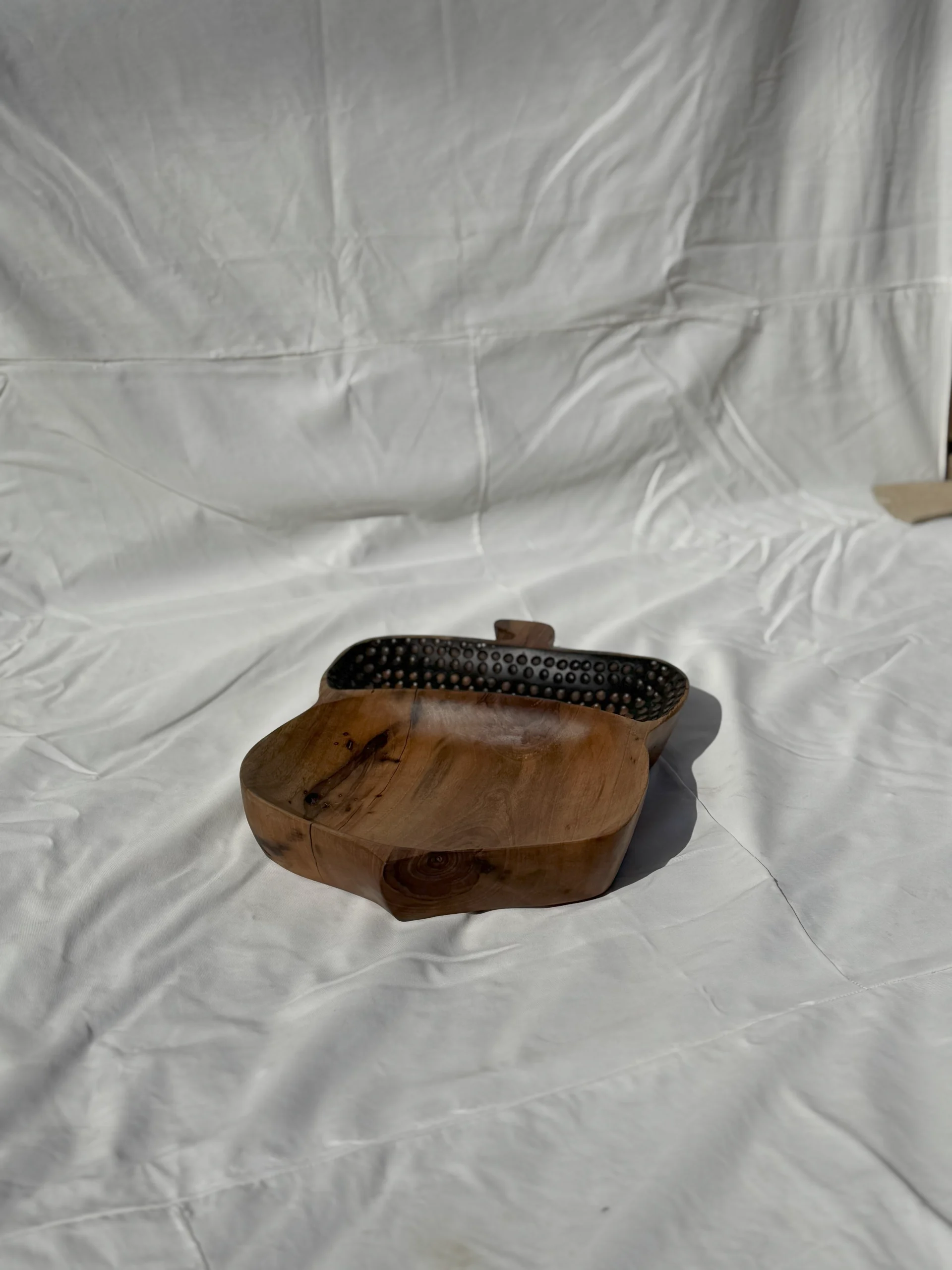 میوه خوری چوبی دست ساز طرح بلوط کیو وود کد 3012 چوب گردو طبیعی