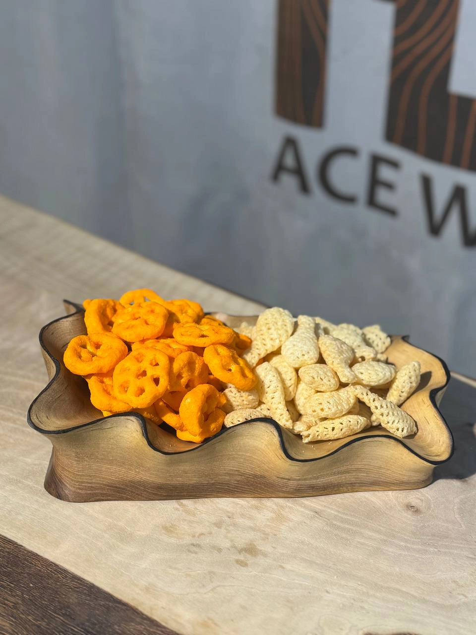 ظرف چوبی دست ساز کیو وود کد 3011 چوب گردو طبیعی