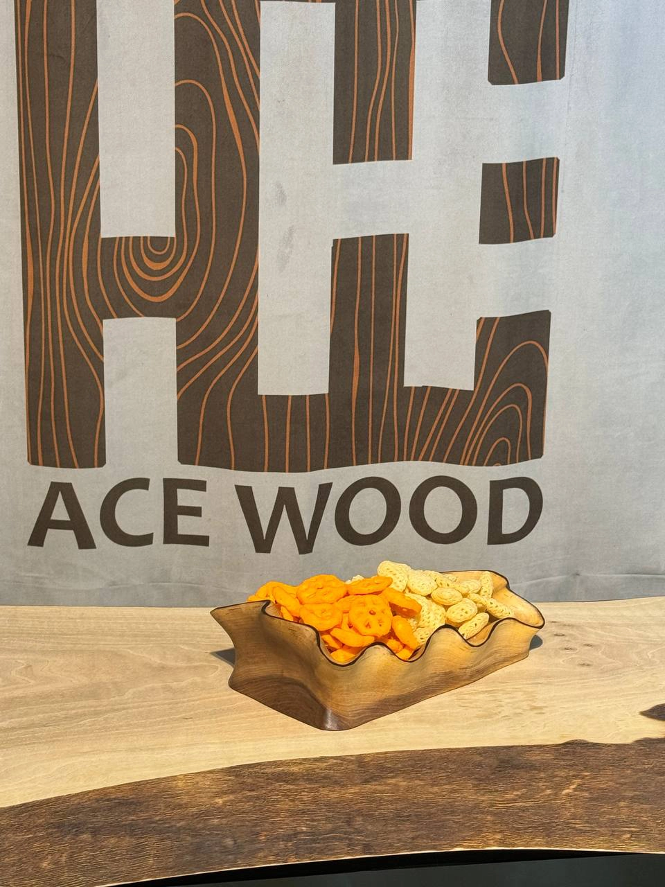 ظرف چوبی دست ساز کیو وود کد 3011 چوب گردو طبیعی