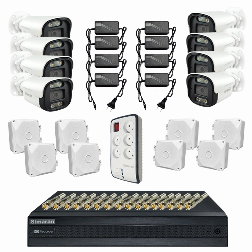 پکیج دوربین مداربسته 8 کانال 2 مگاپیکسل HD سیماران HD8CH2MP-212750