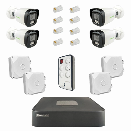 پکیج دوربین مداربسته 4 کانال 4 مگاپیکسل IP سیماران IP4CH4MP-212755