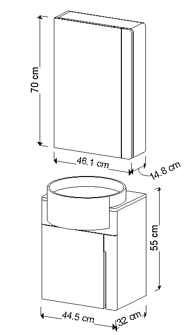 فول ست کابینت روشویی ایواریا مدل A-45-2