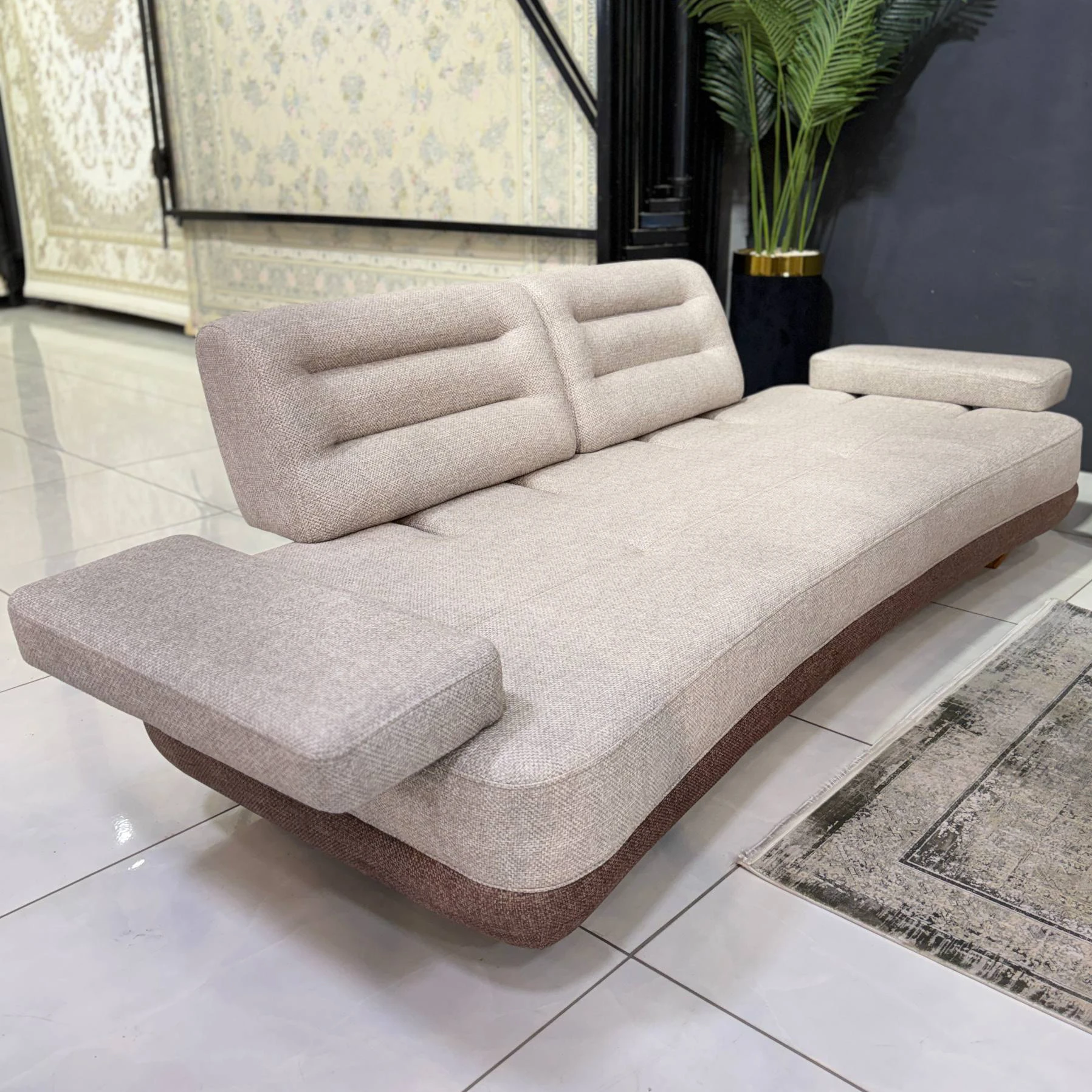 مبل ۸ نفره کاریبو نسکافه ای تخت شو برند کرال سافت چوب راش