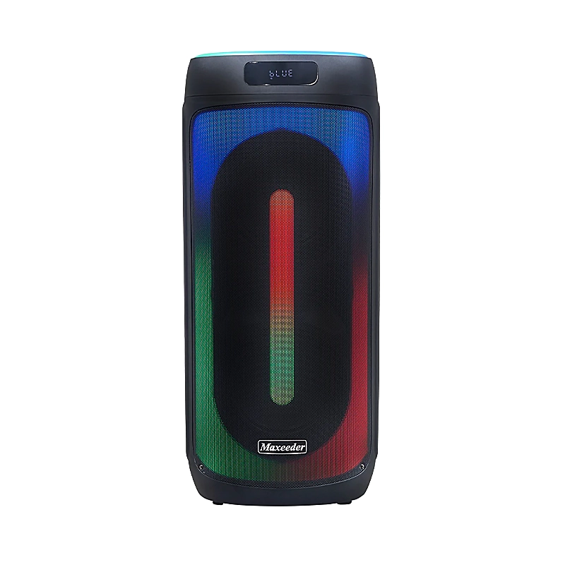 اسپیکر قابل حمل بلوتوثی سری سافاری باکس مکسیدر مدل AL823 دارای 2 سابووفر 8 اینچ، USB ،AUX، رقص نور، میکروفون قابلیت اتصال دو دستگاه همزمان