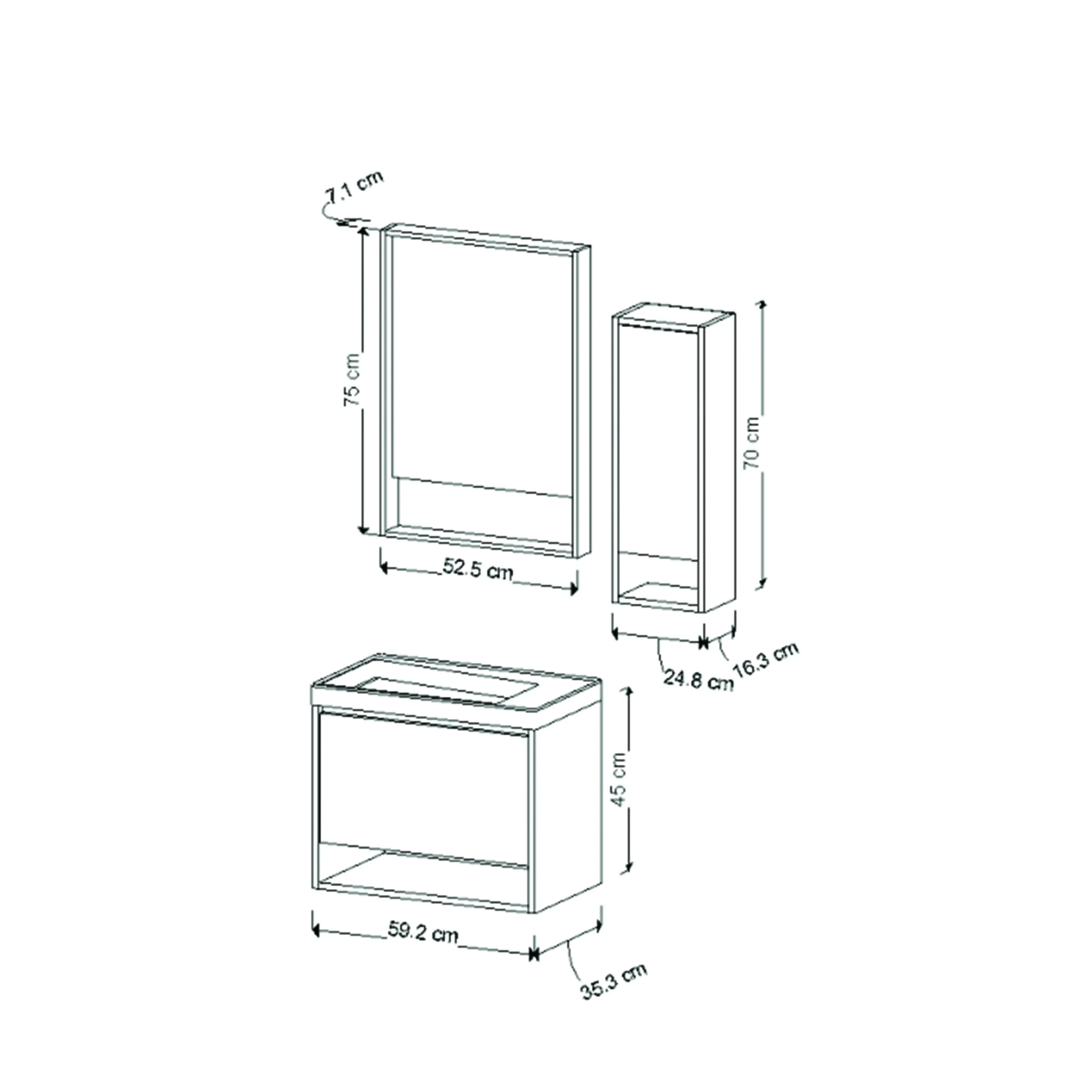 فول ست کابینت روشویی ایواریا مدل A_60_2