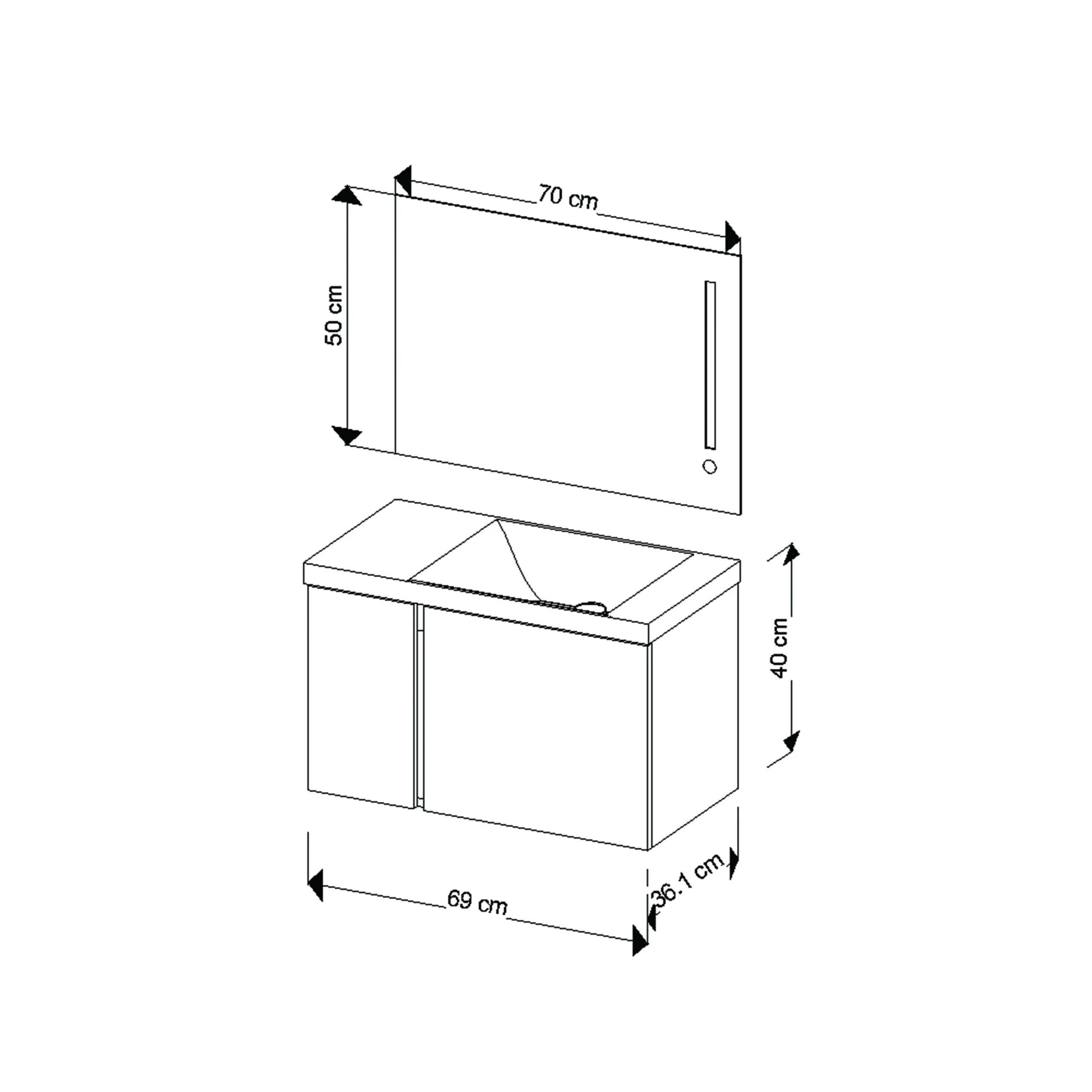 فول ست کابینت روشویی ایواریا مدل A_70_2